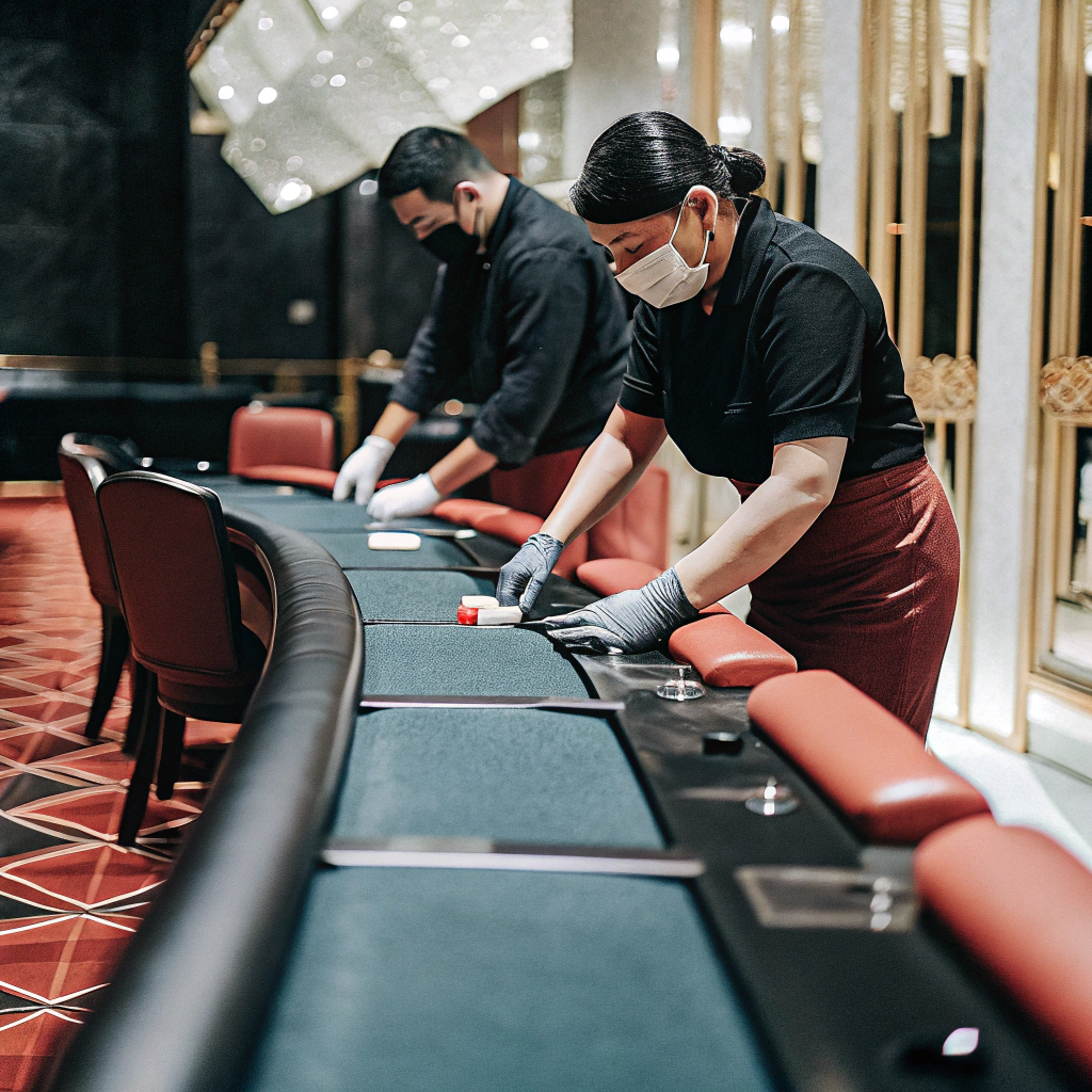 Guide to Maintaining Hygiene in Entertainment Venues: Cleaning Tips for Las Vegas Casinos SaniClean Commercial Janitorial Services image of Guide to Maintaining Hygiene in Entertainment Venues: Cleaning Tips for Las Vegas Casinos by SaniClean Commercial Janitorial Services URL is https://866saniclean.com/guide-to-maintaining-hygiene-in-entertainment-venues-cleaning-tips-for-las-vegas-casinos/